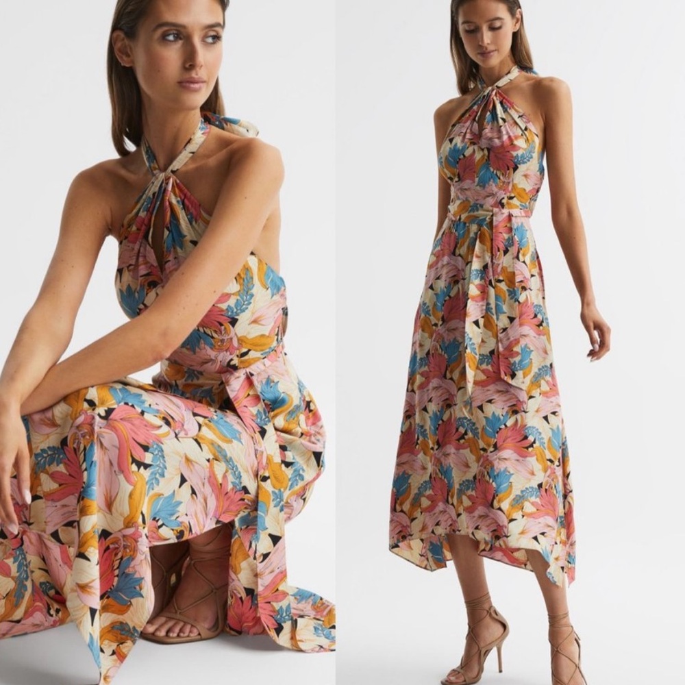 Reiss Multicolor Floral Midi Dress